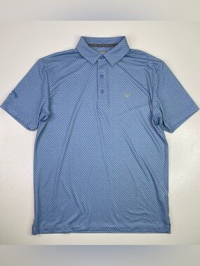 Callaway Opti-Dri Blue Geometric Micro-Print Performance Polo S